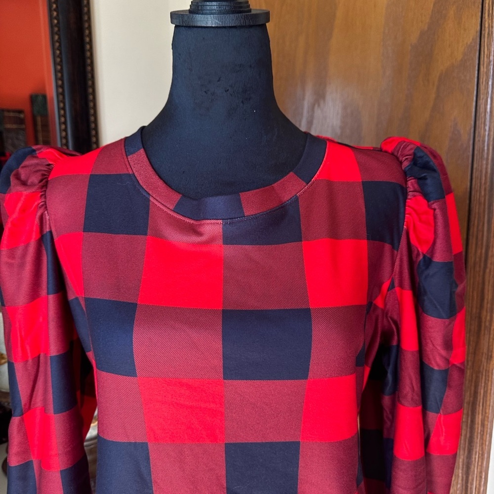 Black & Red Checkered Top